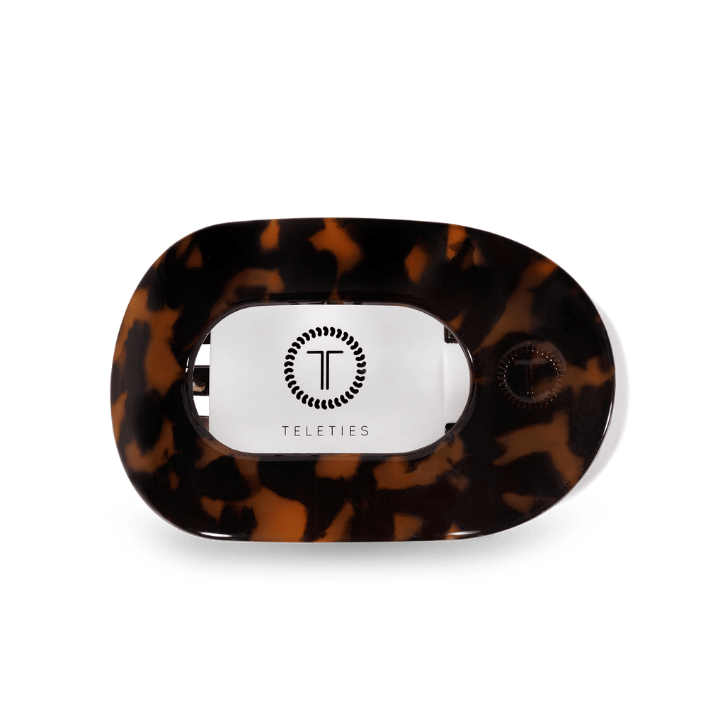 Tortoise Small Flat Round Hair Clip