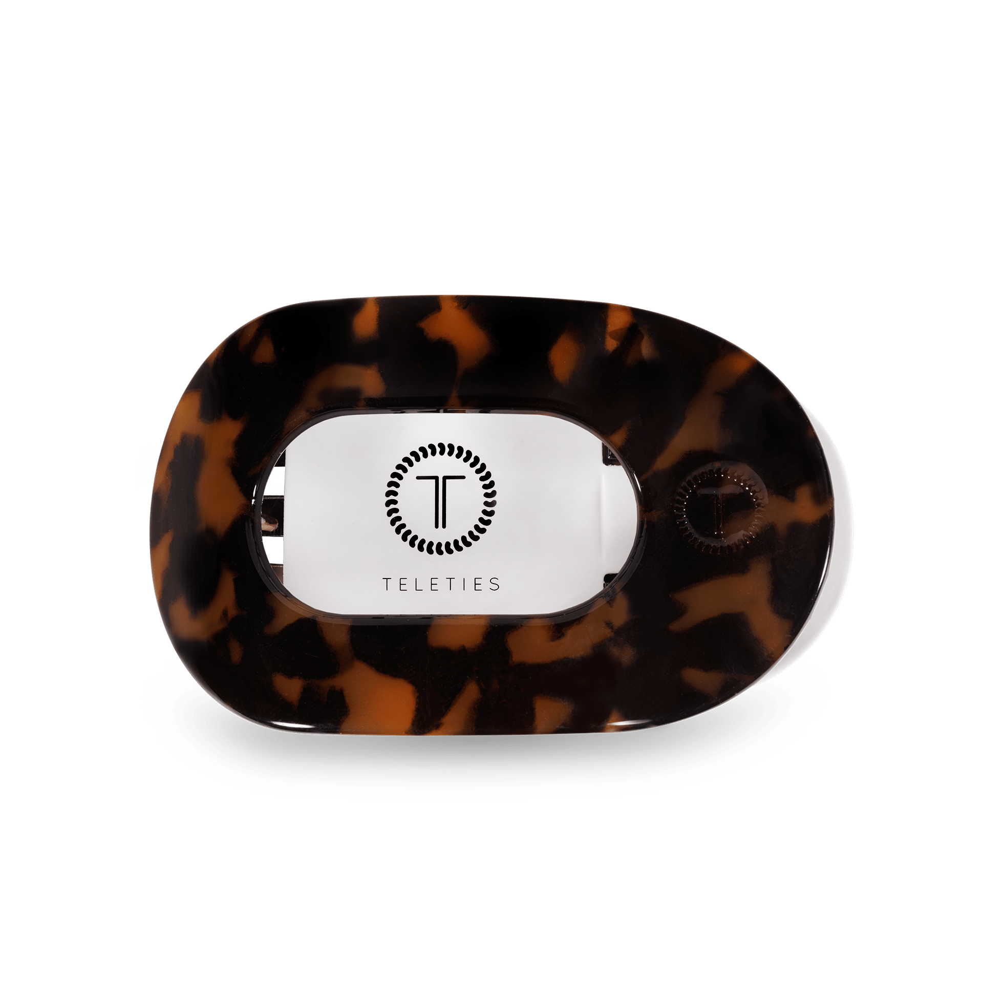 Tortoise Small Flat Round Hair Clip