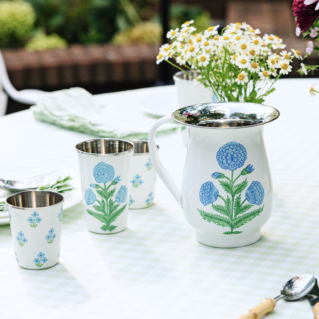 Blue Poppy Enamelware Pitcher